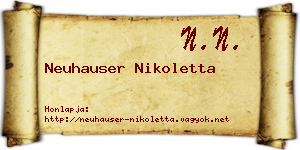 Neuhauser Nikoletta névjegykártya